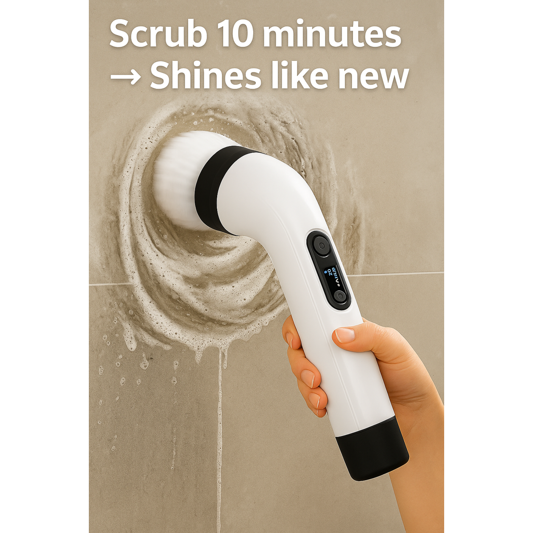 Cleanora SpinBrush™ – Electric Spin Scrubber with Extendable Handle (7-in-1)