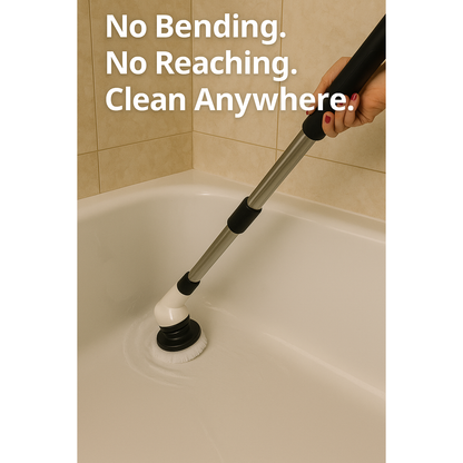 Cleanora SpinBrush™ – Electric Spin Scrubber with Extendable Handle (7-in-1)