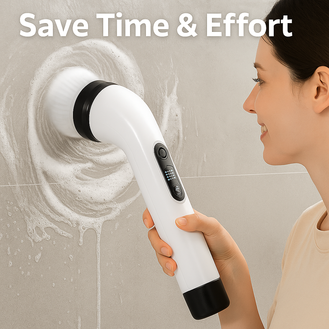 Cleanora SpinBrush™ – Electric Spin Scrubber with Extendable Handle (7-in-1)