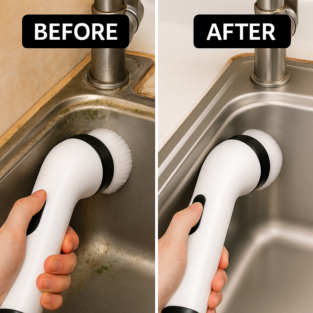 Cleanora SpinBrush™ – Electric Spin Scrubber with Extendable Handle (7-in-1)